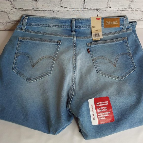 LEVI'S 529 MID~RISE CURVY 'FIGURE ENHANCERS' RELAXED FIT BOOTCUT SILVER TAB JEAN - Picture 5 of 16